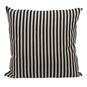 NEW CREATIVE CO-OP railroad stripe pillow in black + cream
